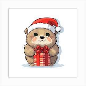 Santa Bear Art Print