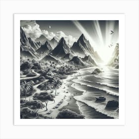 Black And White Painting 1 Art Print