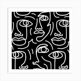 Faces Outlined Art Print