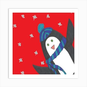 Penguin In Winter Art Print