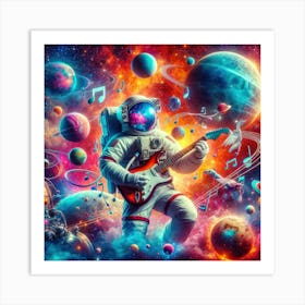 Space Rocker Astronaut Art Print