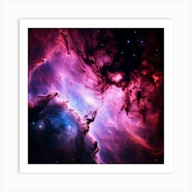 A Galaxy Of Hues Blending Forming A Celestial Pink Nebula Radiant In Cosmic Space Captured As If Art Print