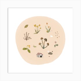 Foraging Square Art Print