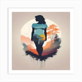 Silhouette Of A Woman Art Print