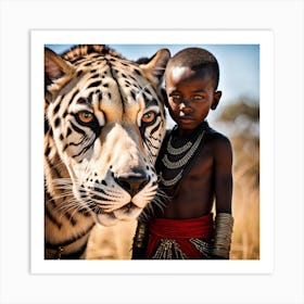 Boy With A Tiger Art Print