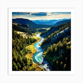 Yellowstone National Park Aerial View Art Print