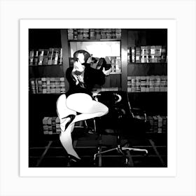 Woman In A Library Art Print