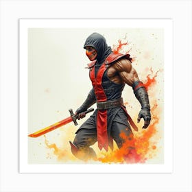 Mortal Kombat Ninja Fighter Concept Art (165) Art Print