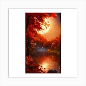 Full Moon In Autumn 5 Art Print