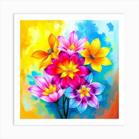 Dahlias Art Print