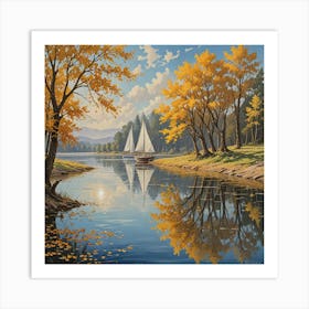 Autumn On The Lake Art Print