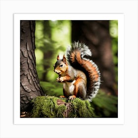 Squirrel In The Forest 15 Art Print