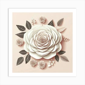 Minimalist, Flower of Roses 3 Art Print