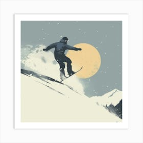 Snowboarder In The Snow 1 Art Print