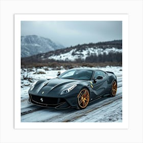 Super Ferrari On a Mountain Road Art Print