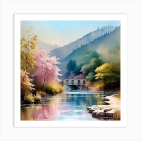 Bridge Over The River Art Print