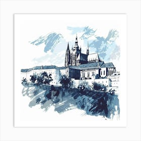 A Prague Castle Hand Drawn Sketch Illustration 1720468255 3 Art Print