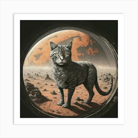 Cat On Mars 1 Art Print