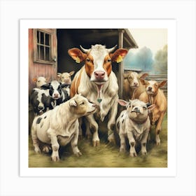 Herd Of Cows Art Print