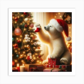 Christmas Polar Bear Art Print