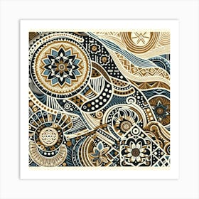 Tribal Doodles Art Print