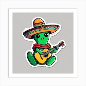 Cactus Playing Guitar 13 Art Print