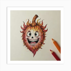 Pumpkin Face Art Print