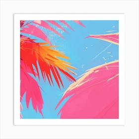 Palm Trees On A Blue Sky Art Print