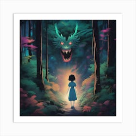 Creature in The Woods Art Print