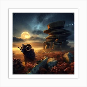 Ram In The Night Art Print