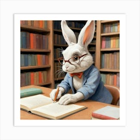 Rabbit Writing 10 Art Print