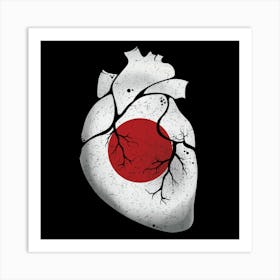 Japan Heart Flag Art Print