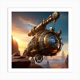 Steampunk Mother ship Art Print