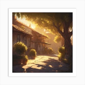 Village In The Sun Art Print