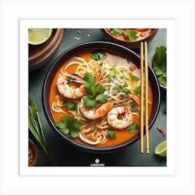 Bowl of Sarawak Laksa: East Malaysia's Pride Art Print