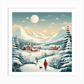 Winter Village 6 Art Print