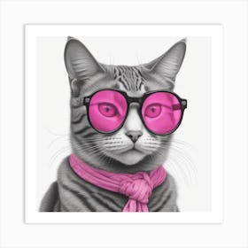 Cat In Sunglasses Art Print