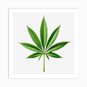 Marijuana Leaf Isolated On Black Background 5 Art Print