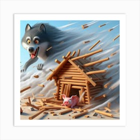 Wolf And Pig Art Print