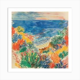 Seaside Doodle Matisse Style 5 Art Print