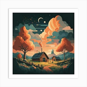 A simple and vibrant little land 19 Art Print