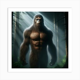 Bigfoot In The Woods 2 Art Print