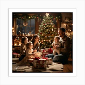 Family Christmas Portrait Art Print