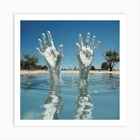 Hands In The Water Art Print