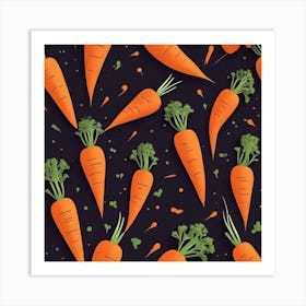 Carrots Seamless Pattern 3 Art Print