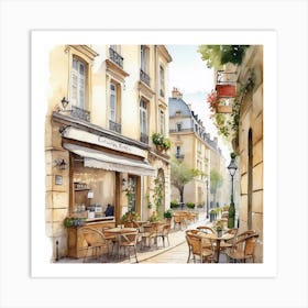 Paris Street Cafe Art Print