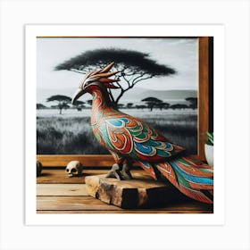 Tribal African Art a bird 1 Art Print