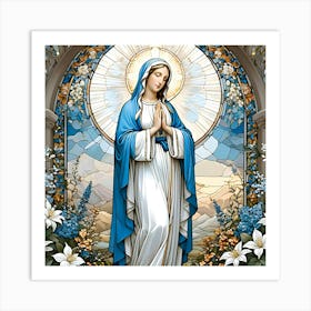 Stained Glass Virgin Mary Praying #5 Art Print