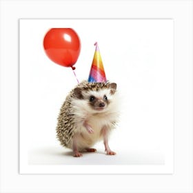 Hedgehog In A Party Hat Art Print