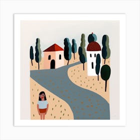 Italian Holidays, Tiny People And Illustration 2 Art Print